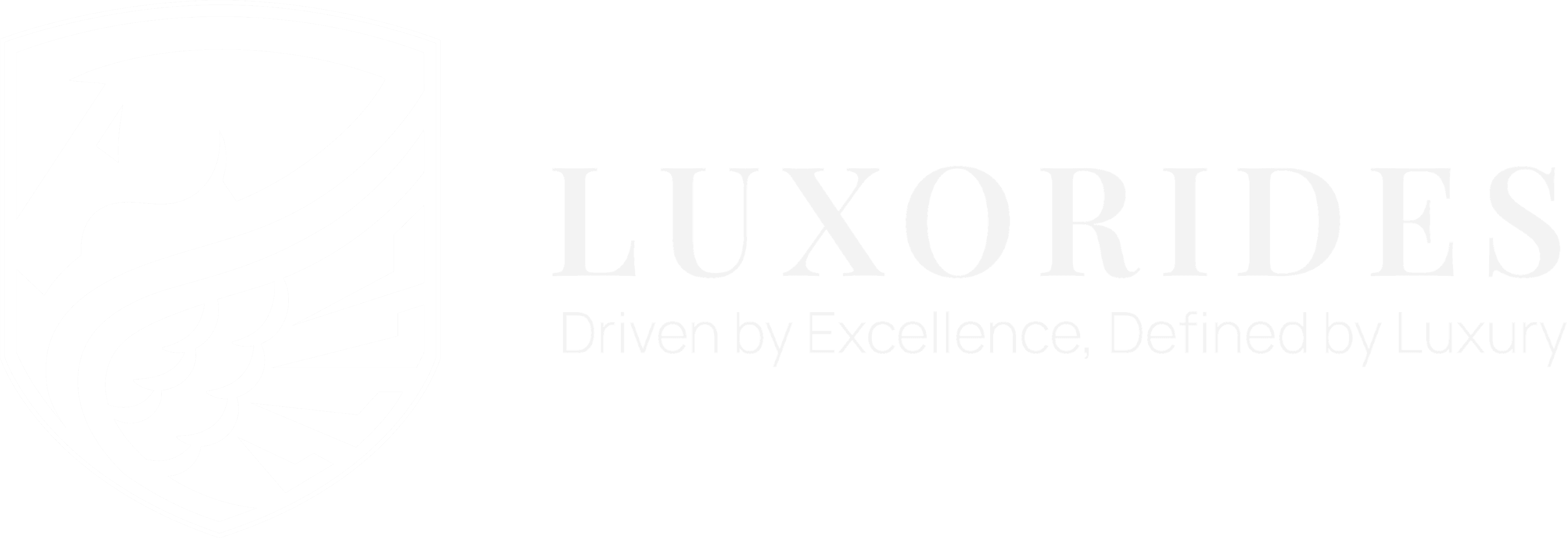 Luxorides logo with tagline
