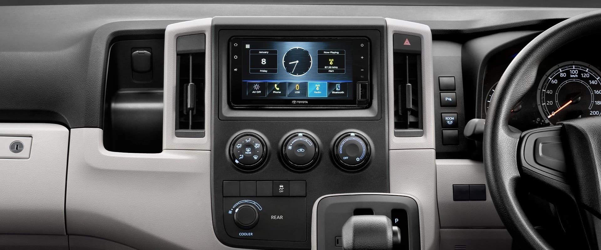 hiace music and AC section view